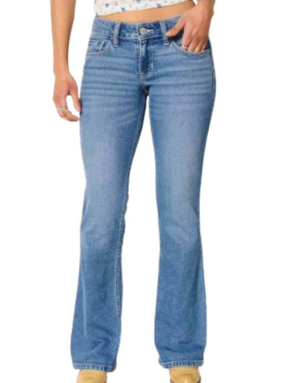 Hollister Medium Wash Low-Rise Bootcut Jeans  Sz 12 Short